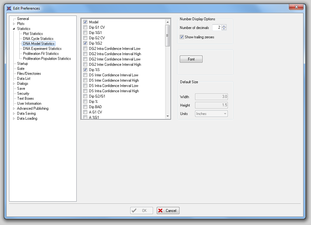 图 8.12  DNA Model Statistics Preferences (DNA模型统计选项)